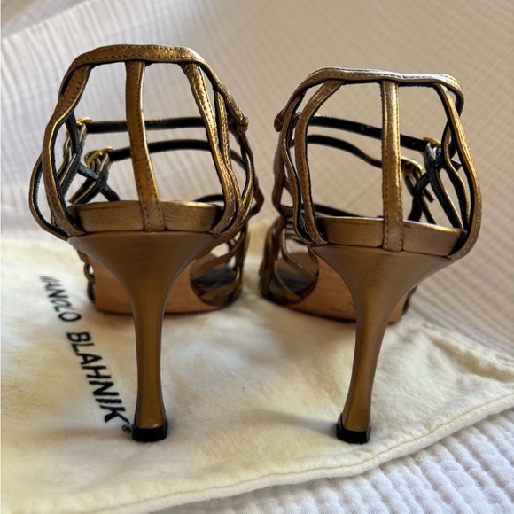Manolo Blahnik dark golden sandals size 39 1/2 - Picture 3 of 6